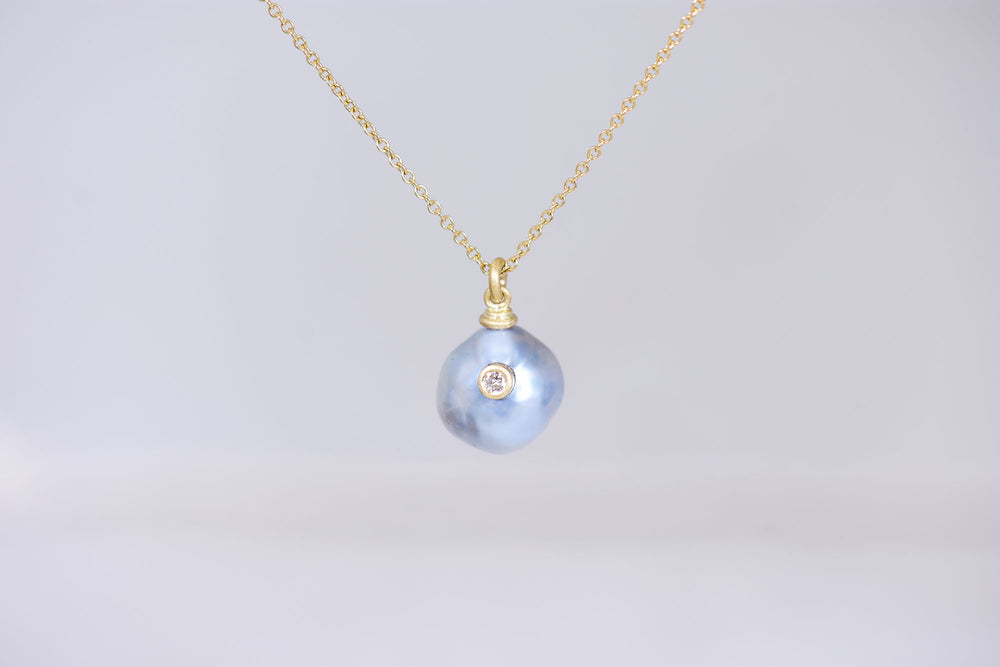Tahitian Pearl and Diamond Pendant