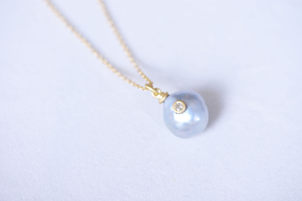 Tahitian Pearl and Diamond Pendant