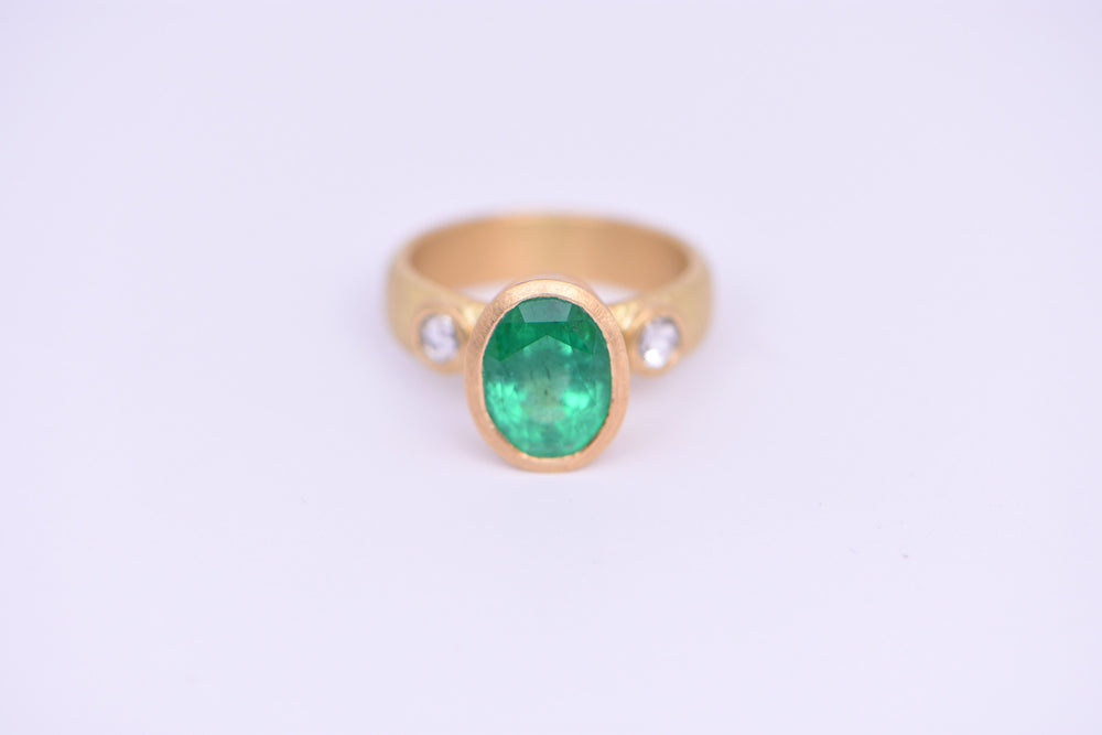 Emerald and Diamond Ring