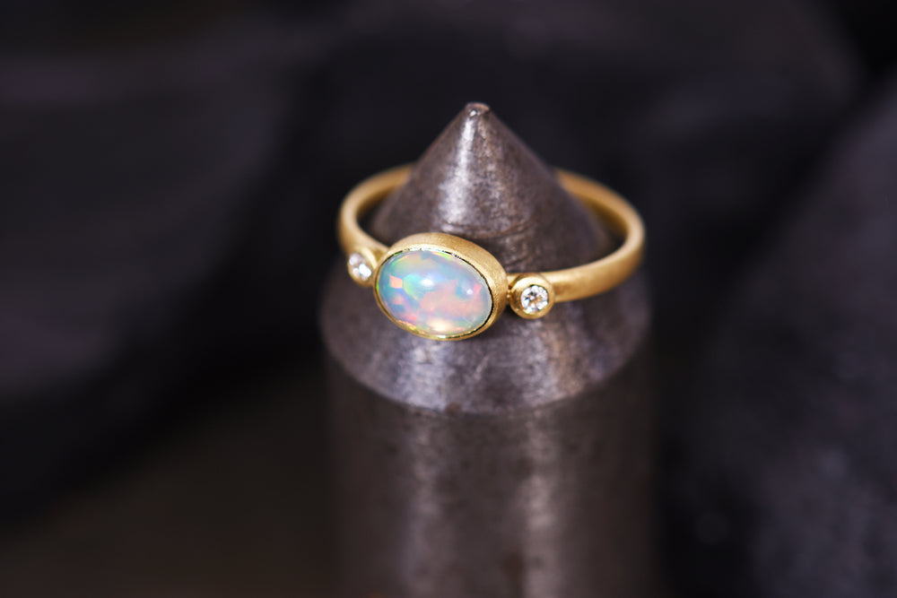 Opal and Diamond Ring