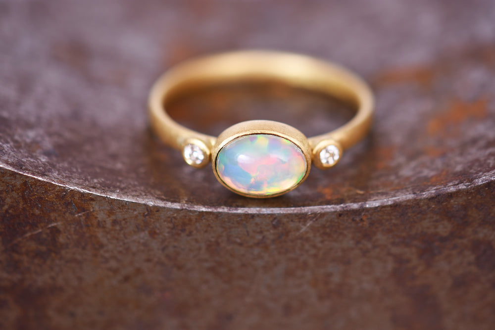 Opal and Diamond Ring