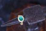 Emerald and Diamond 'Halo' Ring