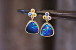 Opal and Sapphire Earrings