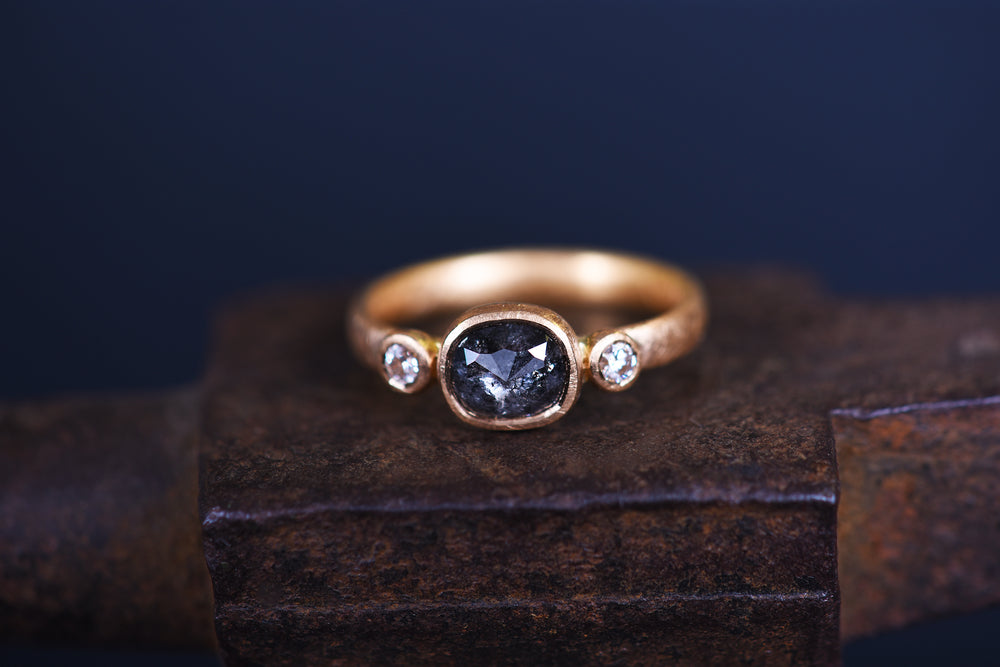 Rose Diamond Three Stone Ring