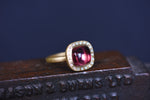 Tourmaline and Diamond Halo Ring