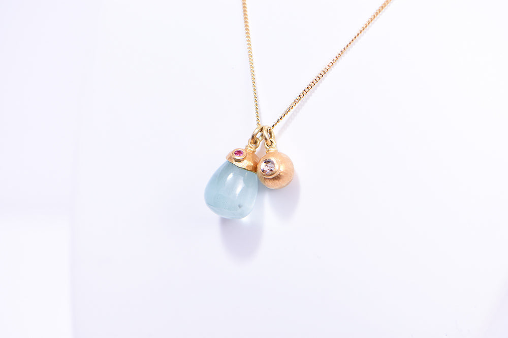 Aquamarine and Diamond Pendant
