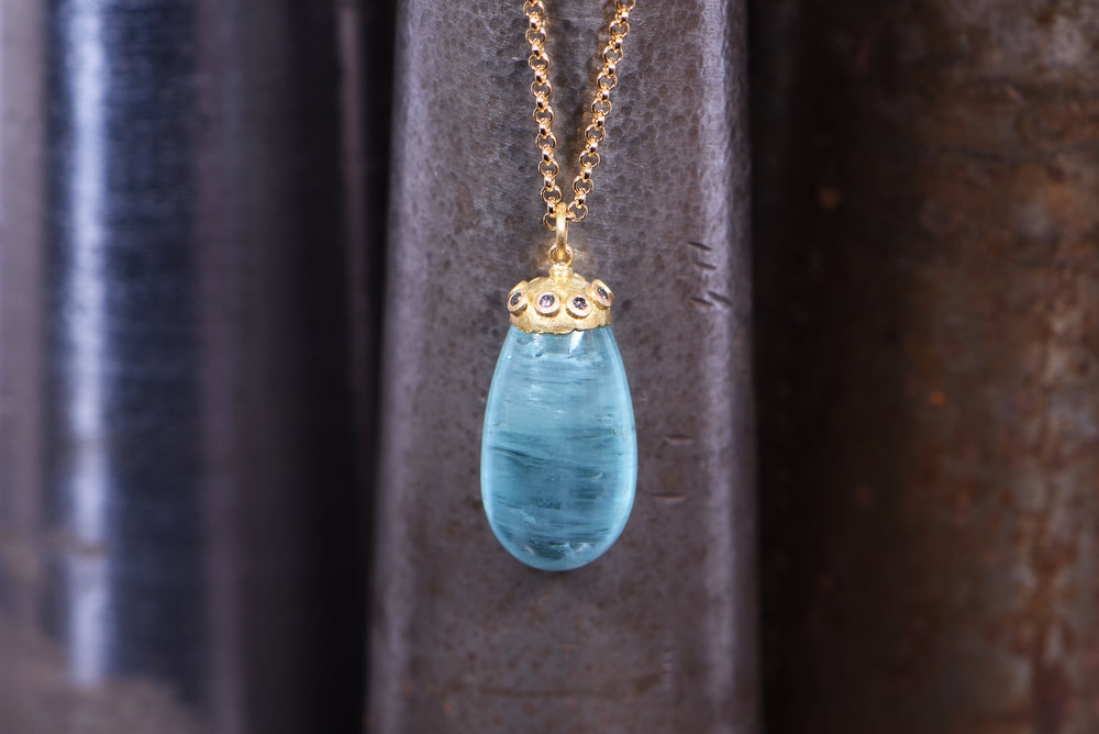 Aquamarine and Diamond Pendant